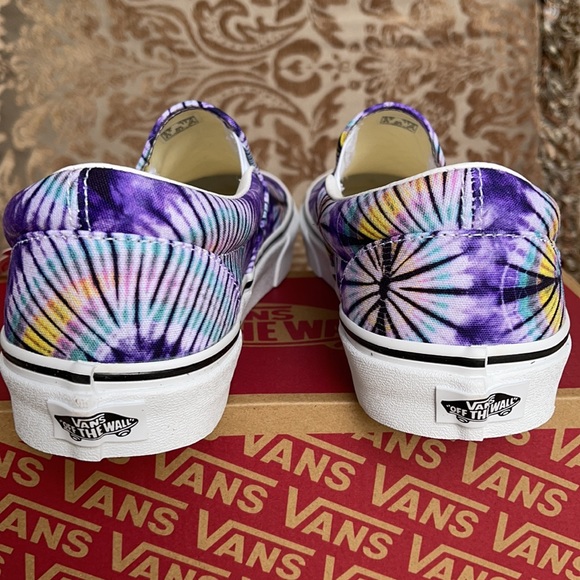Vans Men’s Classic Slip-On New Age Purple Tie Dye Sneakers - Picture 14 of 16